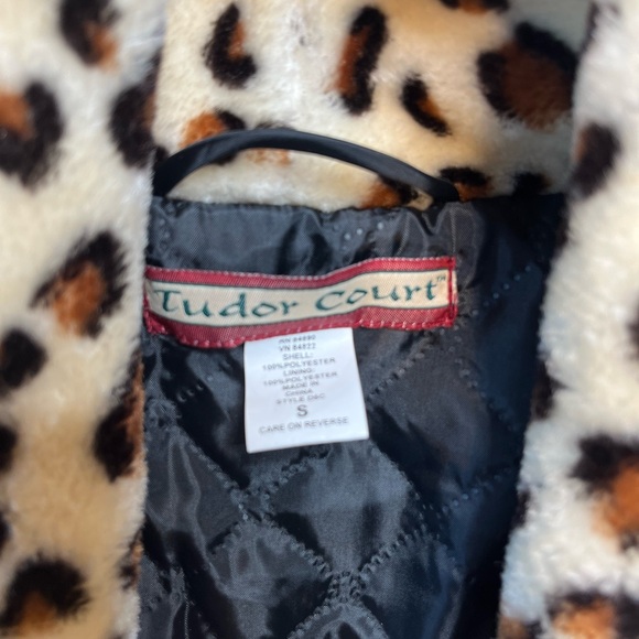 Leopard Print Faux‎ Fur Coat Small - Picture 3 of 8